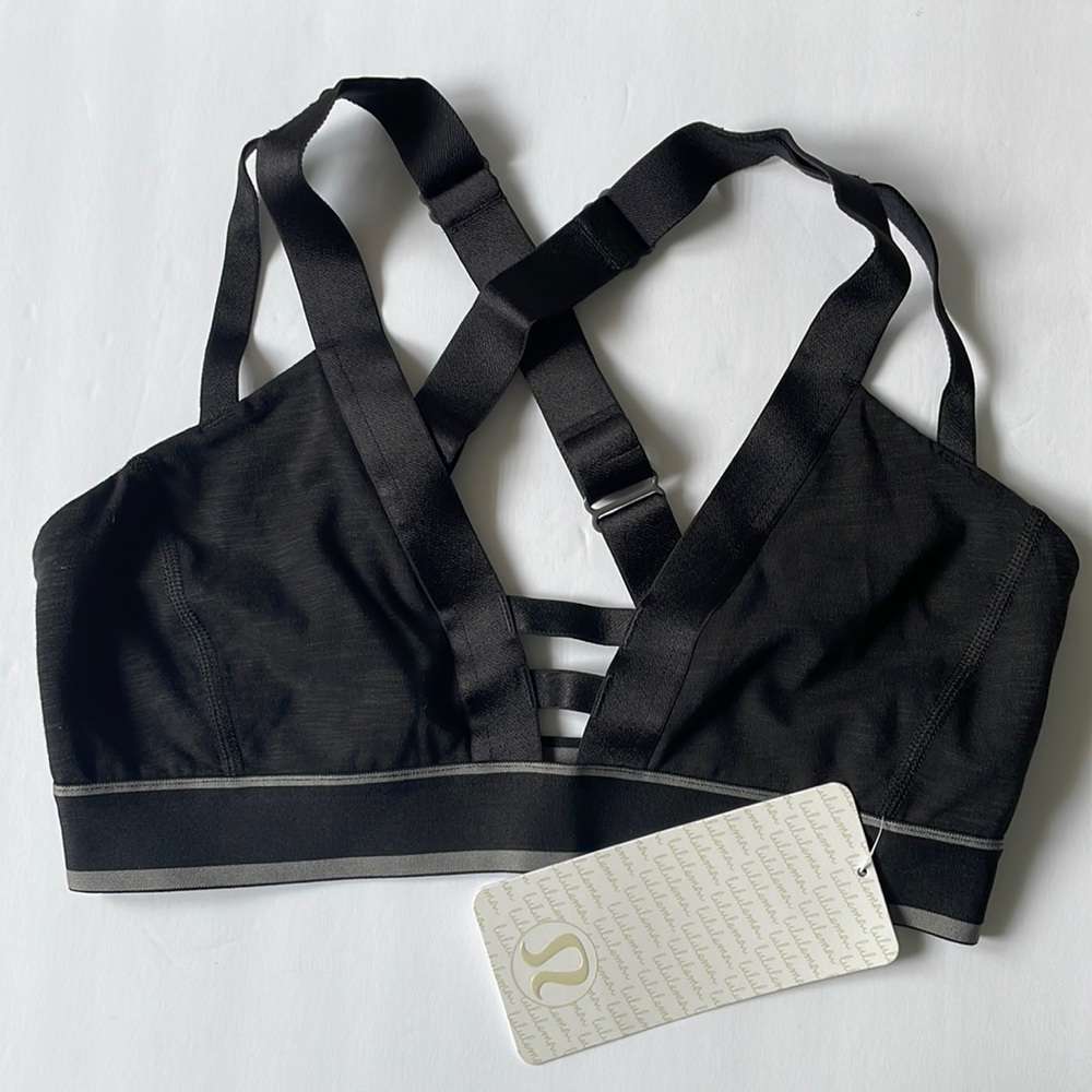 Lululemon Inner Essence Bra - Size 10 - Black and Grey - Brand new with tags